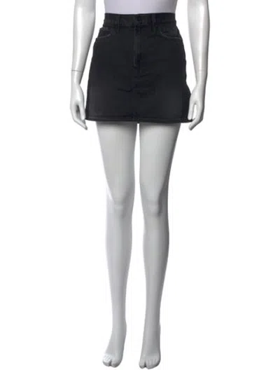 Pre-owned Frame Distressed Accents Mini Skirt In Black