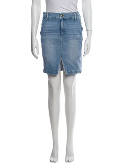 Pre-owned Frame Distressed Accents Mini Skirt In Blue