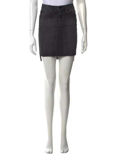 Pre-owned Frame Distressed Accents Mini Skirt In Blue