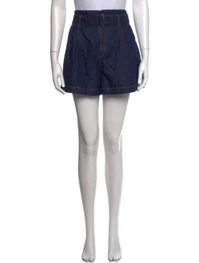 Pre-owned Frame Distressed Accents Mini Skirt In Blue