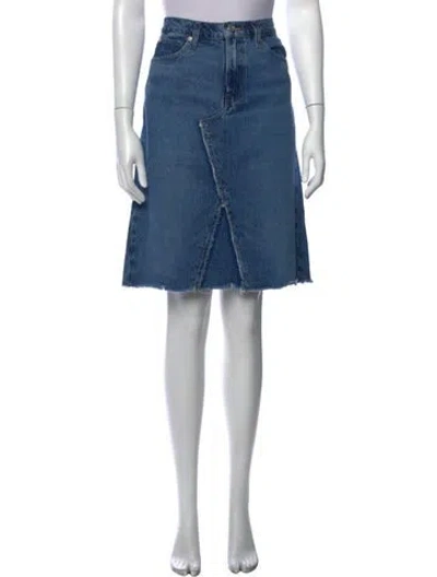 Pre-owned Frame Distressed Accents Mini Skirt In Blue