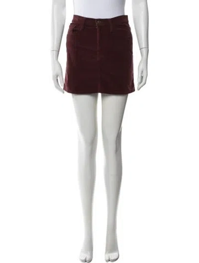 Pre-owned Frame Distressed Accents Mini Skirt In Burgundy