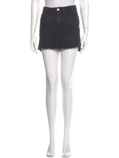 Pre-owned Frame Distressed Accents Mini Skirt In Gray