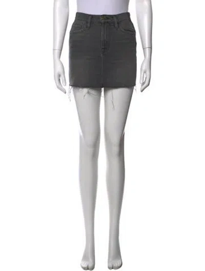 Pre-owned Frame Distressed Accents Mini Skirt In Grey