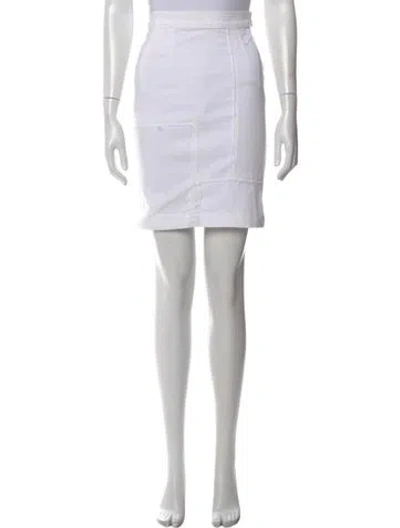 Pre-owned Frame Distressed Accents Mini Skirt In White
