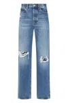 Frame The Vertical High Waist Relaxed Straight Leg Jeans In Blue