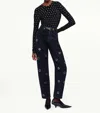 Frame Dotted Stretch Mesh Tee In Black Multi In Multi