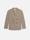 Frame Double Breasted Blazer In White