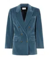 Frame Double-breasted Blazer In Blue