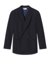 Frame Double-breasted Suit Jacket In Black