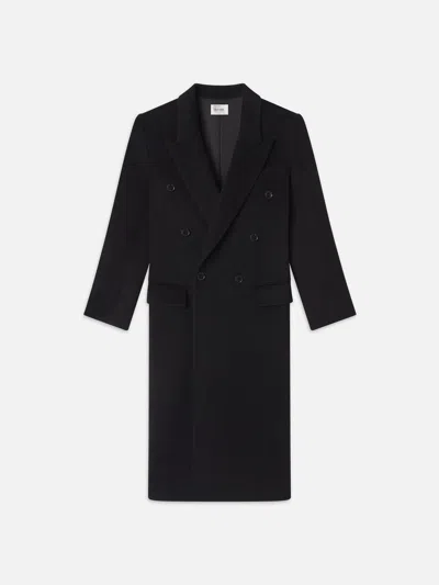 Frame Double-breasted Tailored Coat In Black | ModeSens