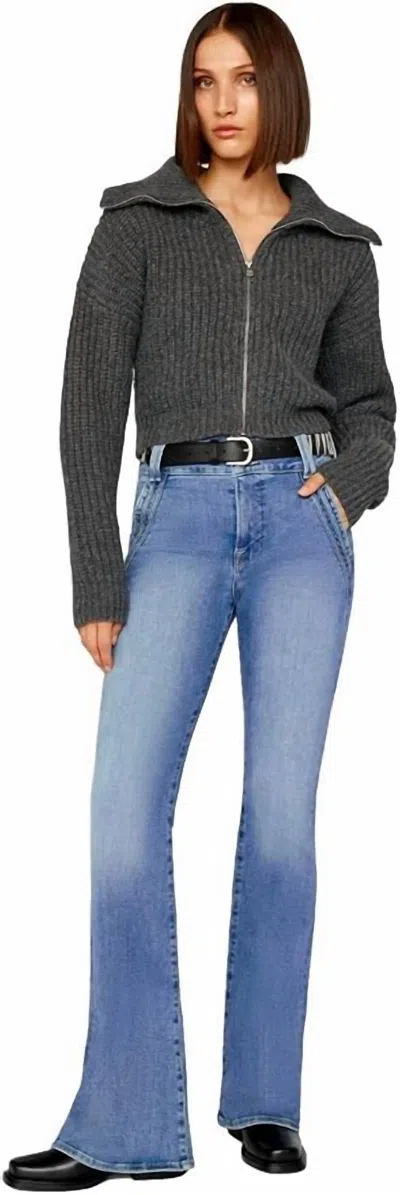 Frame Double Detail Flare Denim Jeans In Merced In Multi