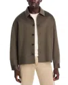 Frame Men's Double-face Wool Overshirt In Dark Taupe