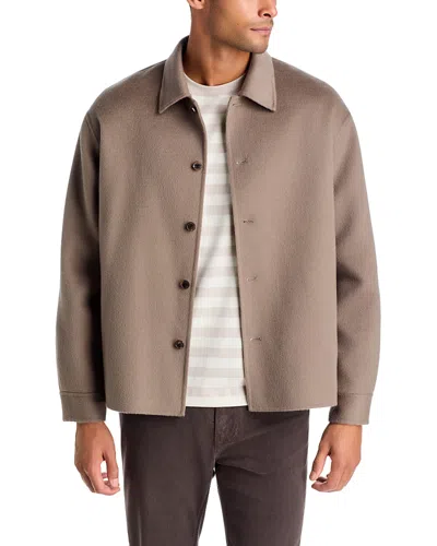 Frame Double Face Shirt Jacket In Brown
