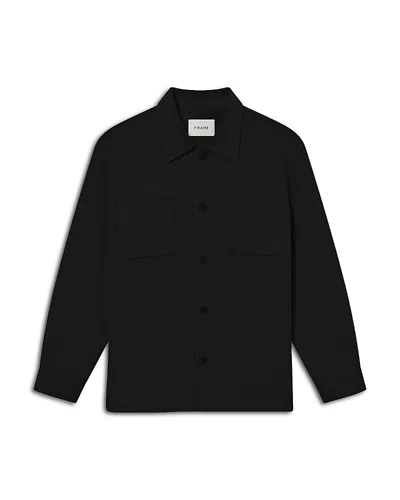 Frame Double Face Wool Jacket In Black