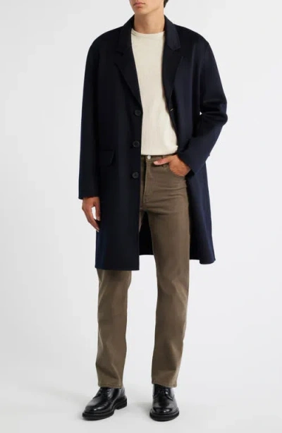 Frame Double Face Wool Overcoat Dark Navy In Blue
