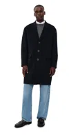 Frame Double Face Wool Overcoat Dark Navy In Blue
