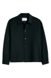 Frame Double Face Wool Shirt Jacket In Black