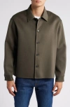Frame Men's Double-face Wool Overshirt In Dark Taupe