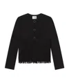 Frame Double-layered Fringed Leather Jacket In Black
