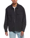 Frame Denim Double Pocket Overshirt In Blue