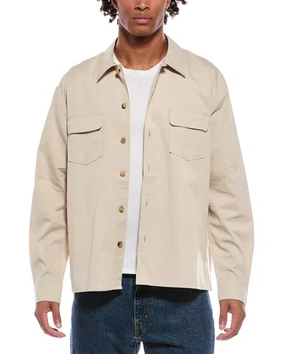 Frame Double Pocket Overshirt In Metallic