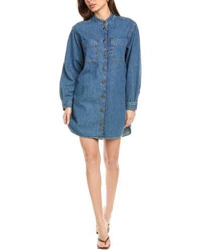 Frame Double Pocket Denim Shirt Dress In Boy Blue