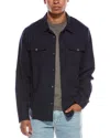 Frame Denim Double Pocket Wool-blend Shirt In Blue