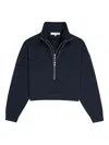 Frame Double Zip Sweatshirt In Dark Navy In Blue