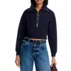 Frame Double Zip Sweatshirt In Dark Navy In Blue