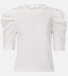 Frame The Drape Puff Sleeve Organic Cotton Top