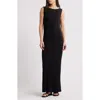 Frame Drape Sleeveless Cutout Maxi Dress In Black