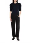 Frame Draped Femme Tee In Navy Blue In Blue