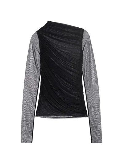 Frame Draped Top In Black