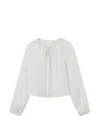 Frame Drawstring Gathered Top In White