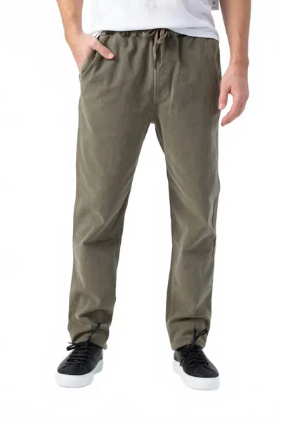 Frame Drawstring Straight Pants In Army In Green