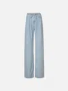 Frame Drawstring Wide Leg Jeans In Blue
