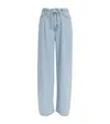 Frame Drawstring Wide Leg Jeans In Blue