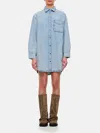 Frame Denim Shirtdress Buttoned Cuffs In Blue