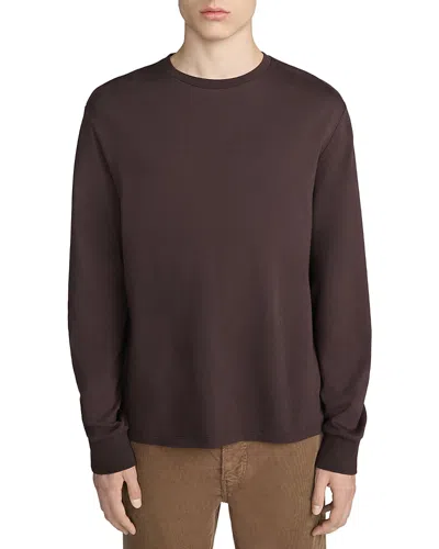 Frame Duo Fold Cotton Crewneck Shirt In Brown