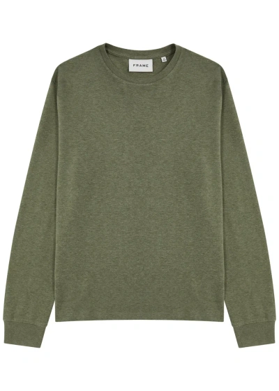 Frame Duo Fold Cotton Sweatshirt In Green