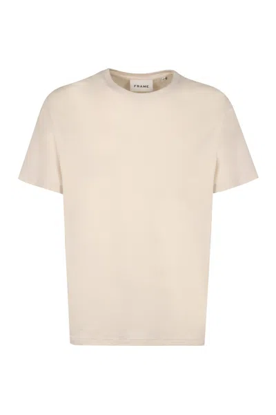 Frame Duo Fold Cotton T-shirt In Ivory