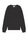 Frame Duo Fold Crewneck Sweater In Dark Grey