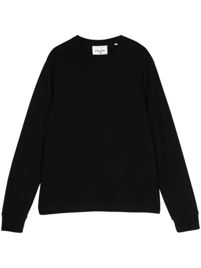 Frame Duo Fold Crew-neck Jumper In Black