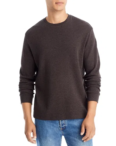 Frame Duo Fold Crew Shirt In Heather Espresso