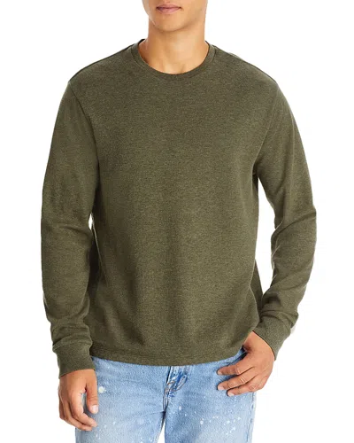 Frame Duo Fold Crew Shirt In Heather Olive