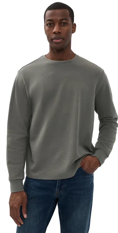 Frame Duo Fold Long Sleeve Crew Tee Smoky Green