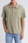 Frame Men's Duo Fold Ribbed Polo In Dry Sage