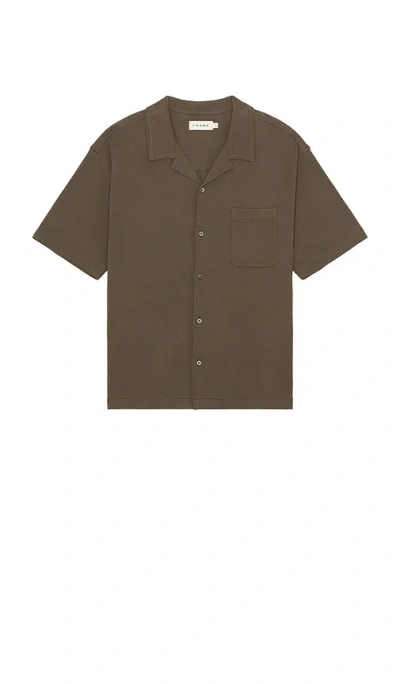 Frame Duo Fold Relaxed Shirt In Taupe