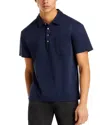 Frame Duo Fold Short Sleeve Polo Shirt In Navy